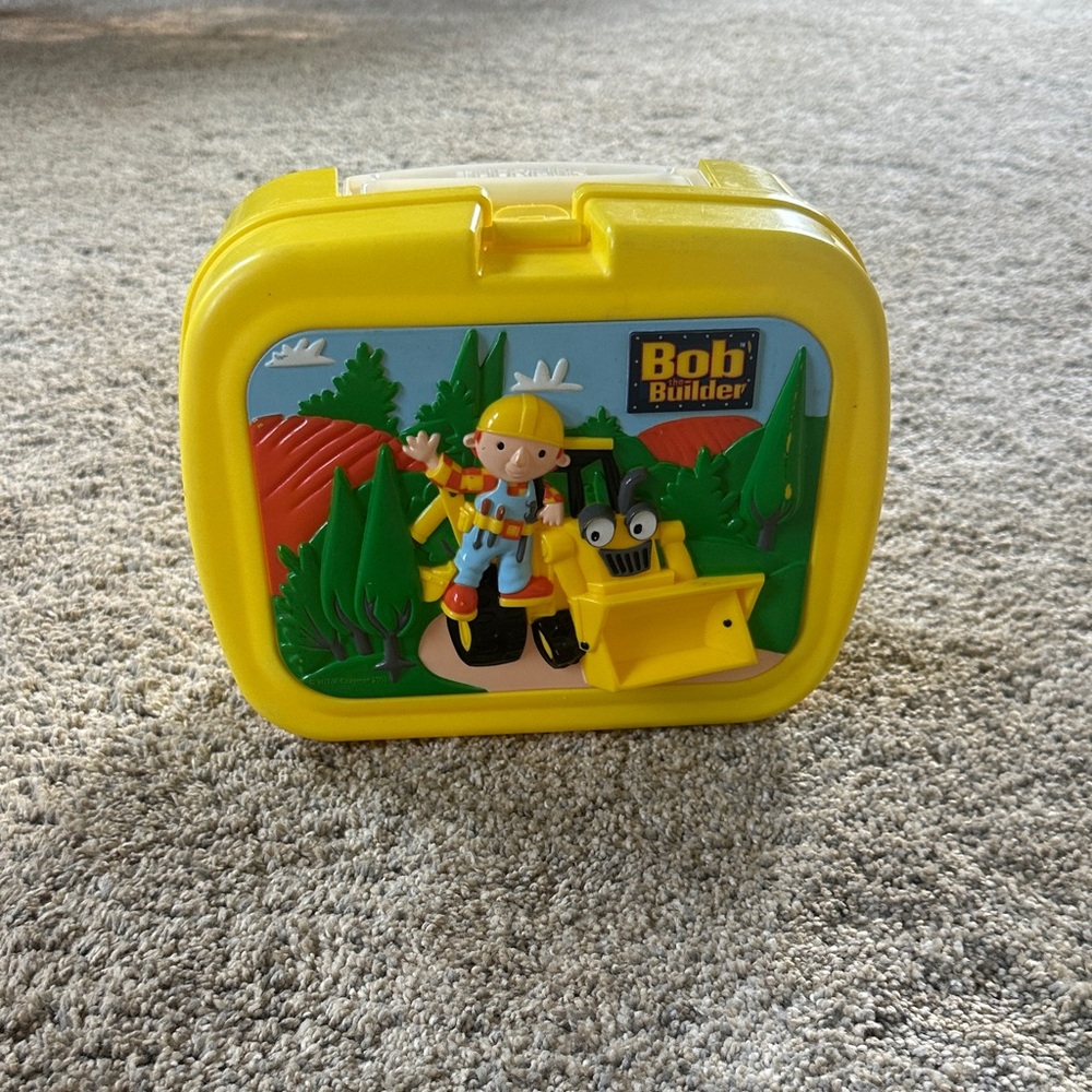 Vintage Thermos Yellow Bob the Builder Lunch Box
